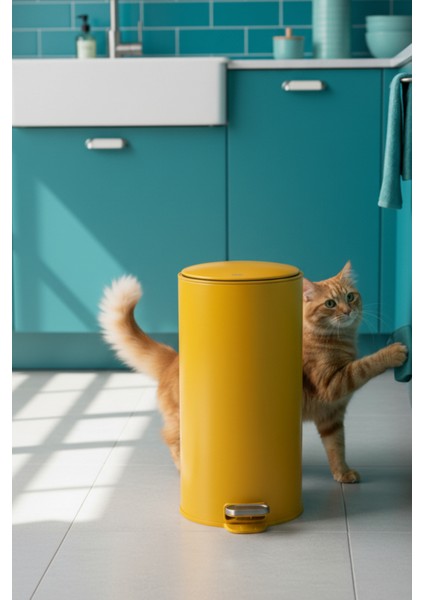 Delta 30 L Pedallı Çöp Kovası Sarı | Yavaş Kapanma, Aktif Karbon Filtre, Kolay Temizlik Çıkarılabilir Yıkanabilir İç Sepet fırsatları