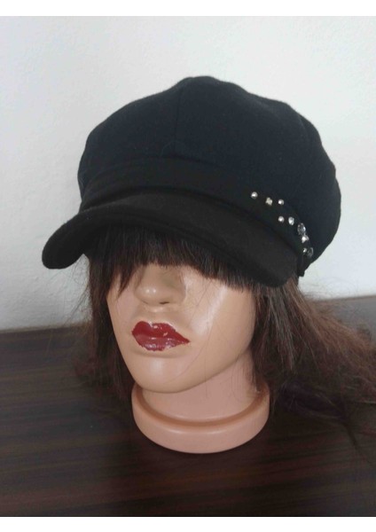 Kadın Kışlık Kaşe Taş Detaylı Şapka fiyatları