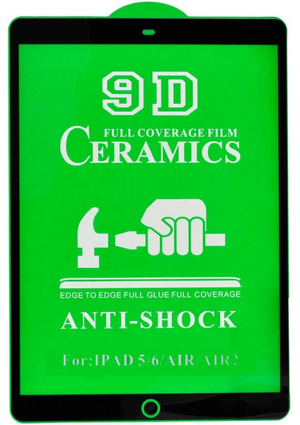 iPad 9.7 2017 (5.nesil) Uyumlu Inc Tablet Seramik Ekran Koruyucu-Siyah