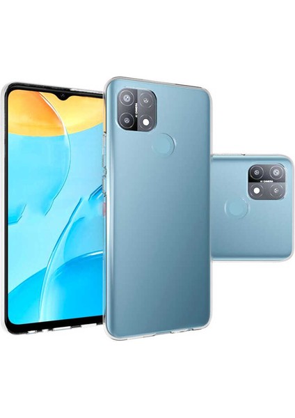 Oppo A15 Kılıf Inc Süper Silikon Kapak-Renksiz