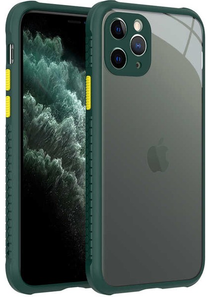 iPhone 11 Pro Kılıf ​​ınc Kaff Kapak-Koyu Yeşil