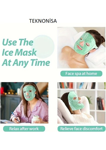 Terapi Jel Yüz Maskesi Soğuk ve Sıcak Boncuklu Ayarlanabilir Sıkıştırmalı Maske (Yeşil) fiyatları