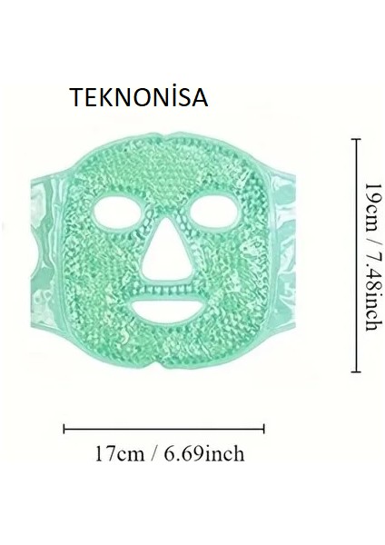 Terapi Jel Yüz Maskesi Soğuk ve Sıcak Boncuklu Ayarlanabilir Sıkıştırmalı Maske (Yeşil)