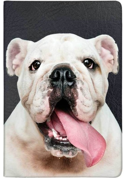 Bulldog Desenli Deri Baskılı Evcil Hayvan Pet Kedi Köpek Pasaport Kılıfı Karnesi