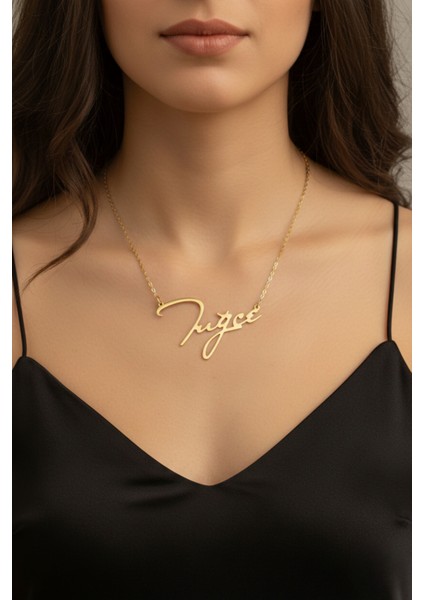 14 Ayar Altın İsim Kolye