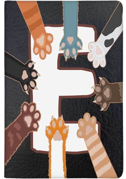 Patili E Harfi Desenli Deri Pet Evcil Hayvan Kedi Köpek Pasaport Sağlık Karnesi Kabı Kılıfı