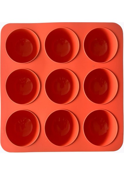 9'lu Yarım Küre Muffin, Çikolata, Kek Kalıbı - Silikon