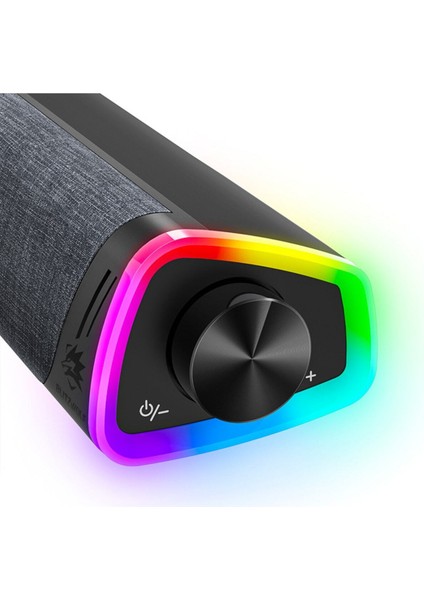 Bw-gs2 Rgb Renkli Işıklı Oyuncu Bilgisayar Hoparlörü-füme