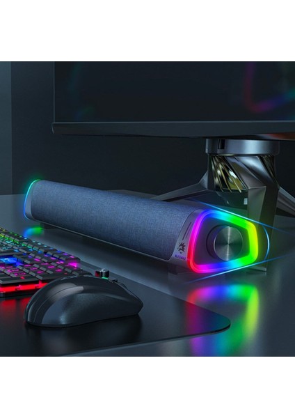 Bw-gs2 Rgb Renkli Işıklı Oyuncu Bilgisayar Hoparlörü-füme