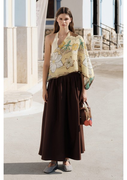 Desenli Modal Eşarp Manolya Soft Sarı modelleri