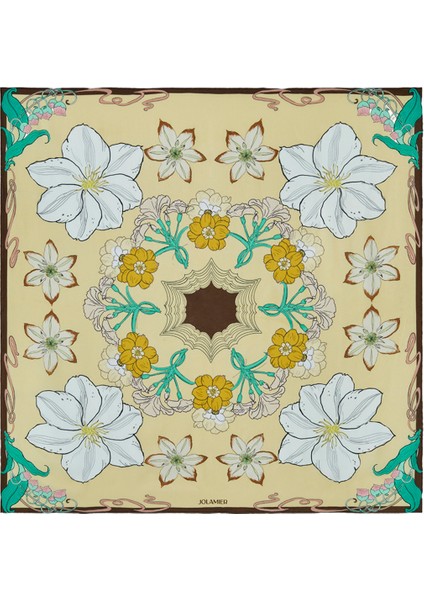 Desenli Modal Eşarp Manolya Soft Sarı