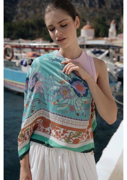 Desenli Modal Eşarp Enjoy Yeşil fiyatları