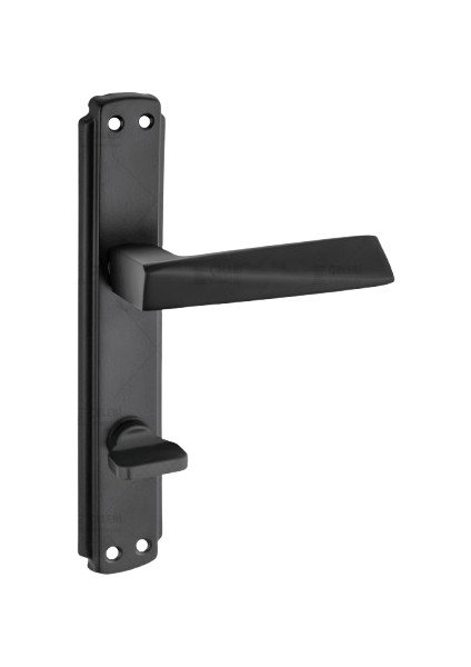 Piramit Kol Aynalı Siyah Wc Kapı Kolu