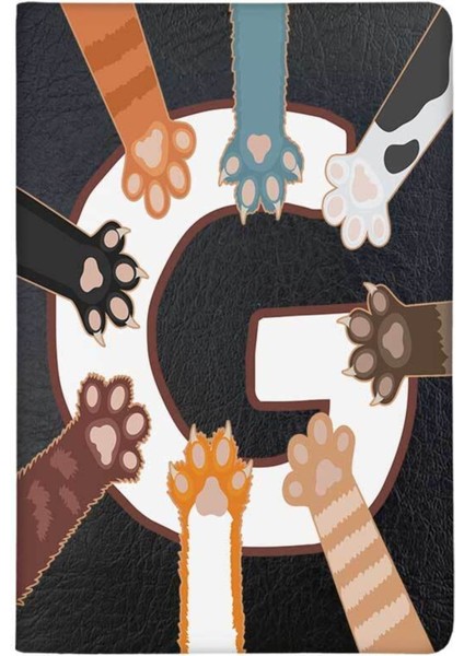Patili G Harfi Desenli Deri Pet Evcil Hayvan Kedi Köpek Pasaport Sağlık Karnesi Kabı Kılıfı