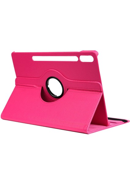 Galaxy Tab S9 Fe Plus Uyumlu Inc Dönebilen Standlı Kılıf-Pembe Koyu