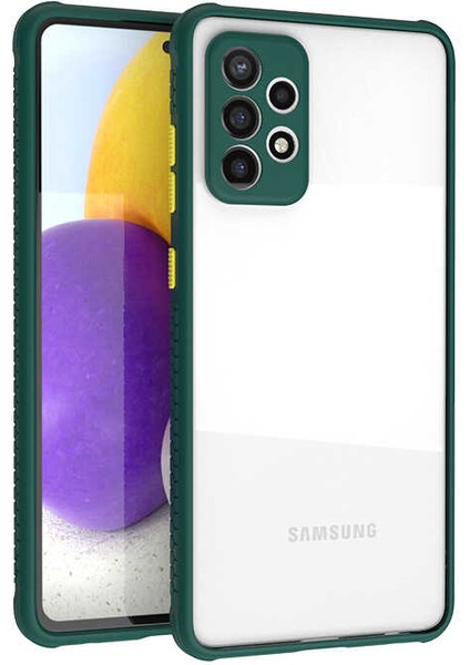 Galaxy A72 Kılıf ​​ınc Kaff Kapak-Koyu Yeşil