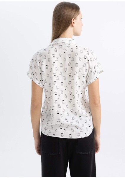 Coool Desenli Kısa Kollu Gömlek