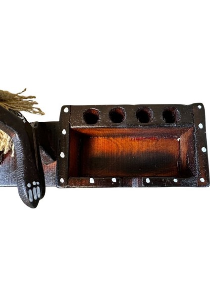 5772 El Yapımı Ahşap Primitif Kalemlik / Kartvizitlik modelleri