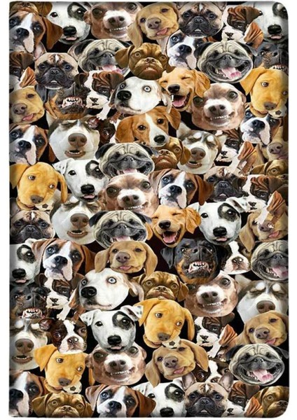 Dogfaces Desenli Deri Baskılı Evcil Hayvan Pet Kedi Köpek Pasaport Kılıfı Karnesi