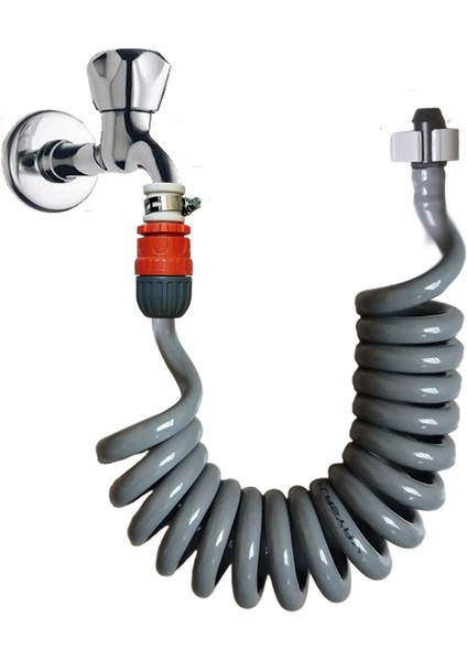Spiral Wc Hortumu Rekorlu ve Duvar Sabitlemeli Gri 1.5 Metre Set modelleri