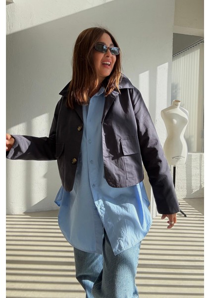 Lacivert Kapak Cepli Trenchcoat indirimleri