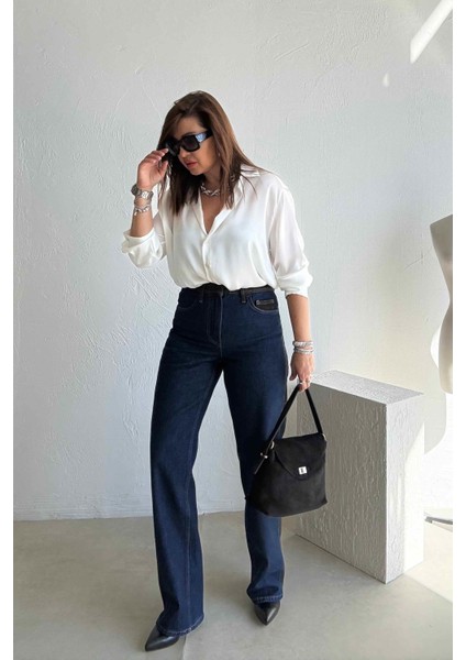 Siyah Detaylı Mavi Jean fiyatları