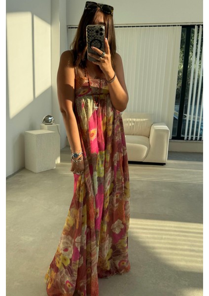 Çiçek Baskılı Tül Elbise fiyatları