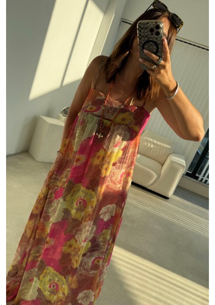 Çiçek Baskılı Tül Elbise indirimleri