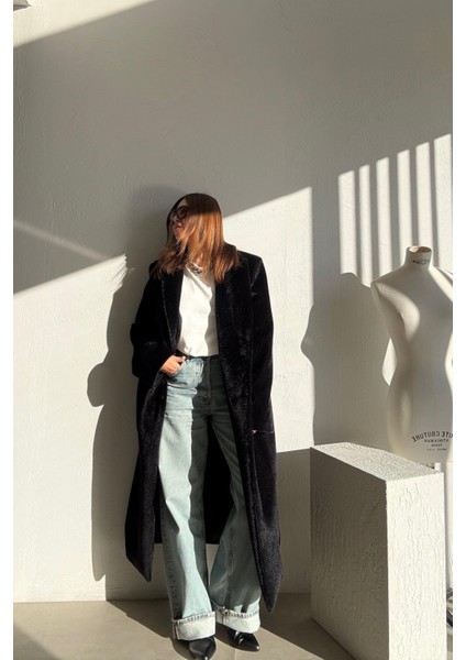 Siyah Premium Astarlı Kaban