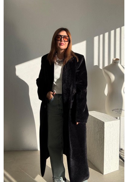 Siyah Premium Astarlı Kaban