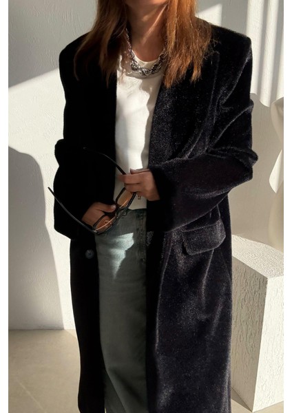 Siyah Premium Astarlı Kaban