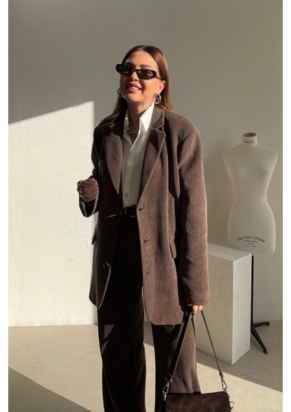 Kahverengi Fitilli Kadife Ceket Pantolon Takım fiyatları