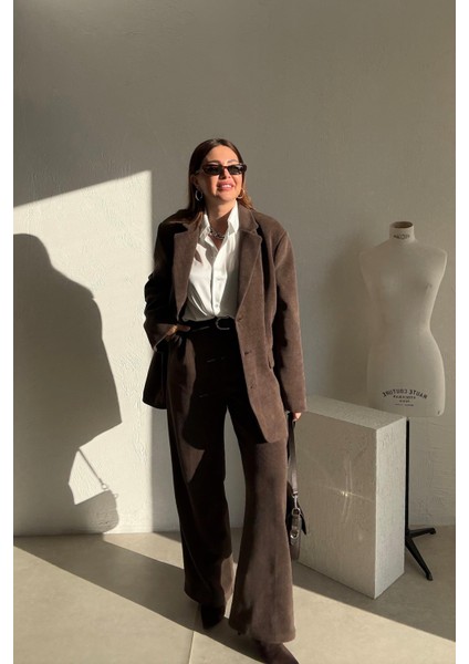 Kahverengi Fitilli Kadife Ceket Pantolon Takım modelleri