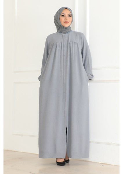 Robalı Mevlana Kesim Günlük Ferace Haki modelleri