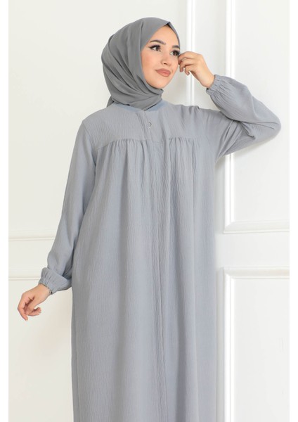 Robalı Mevlana Kesim Günlük Ferace Haki