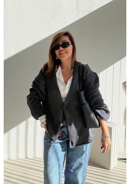 Antrasit Üç Düğmeli Hırka fiyatları