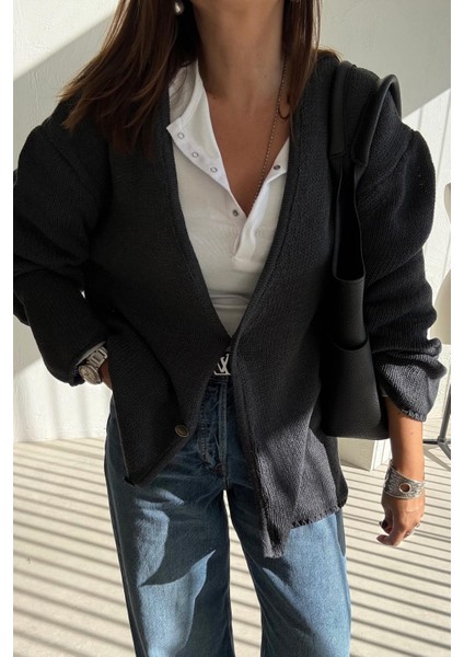 Antrasit Üç Düğmeli Hırka modelleri