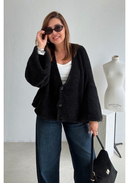 Siyah Yumoş Hırka modelleri