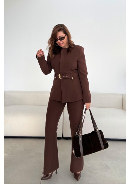 Kahverengi Kemerli Takım Elbise fırsatları