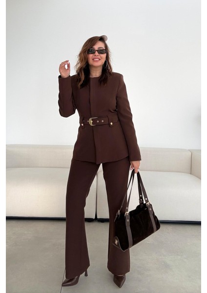 Kahverengi Kemerli Takım Elbise indirimleri