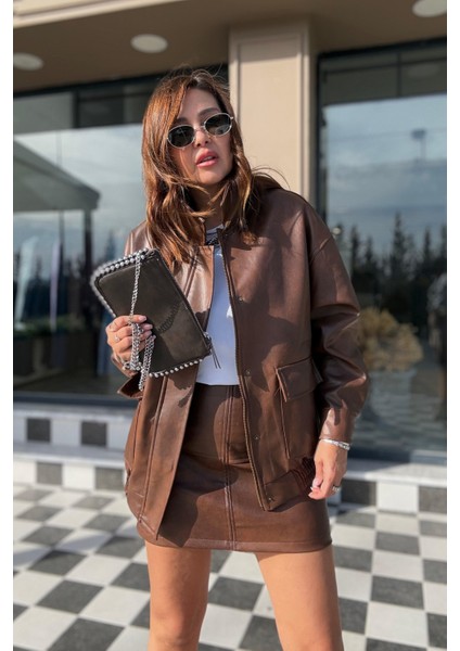 Kahverengi Deri Etek Ceket Takım indirimleri