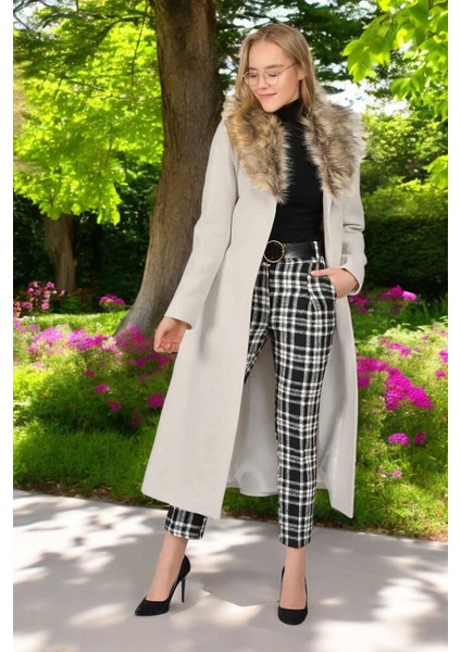 Kürk Yaka Kadın Kaşe Kaban modelleri