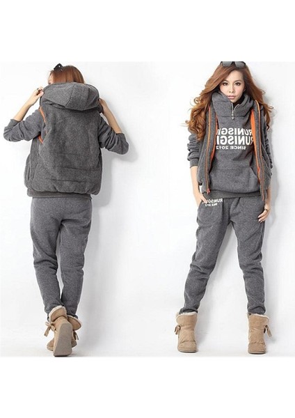 Günlük Kışlık Rahat Üçlü Tarz Kadın Eşofman Takımı fiyatları