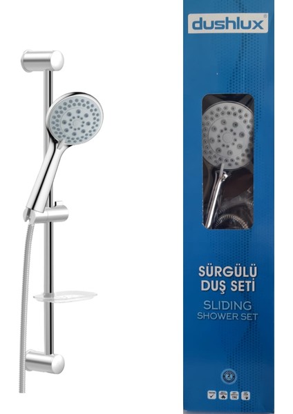 | Dushlux 5 Fonksiyonlu, Paslanmaz, Krom Sürgülü Duş Seti fiyatları