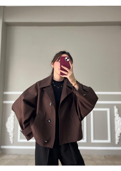 Kahverengi Crop Trençkot fiyatları