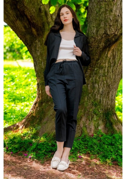 Yazlık Alt Üst Rahat Ikili Keten Takım