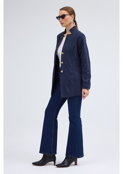 Tasarım Yaka Kısa Boy Kaşe Kaban