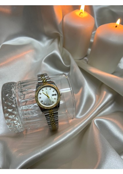 Kadın Çelik Gümüş Gri-Gold Kol Saati modelleri