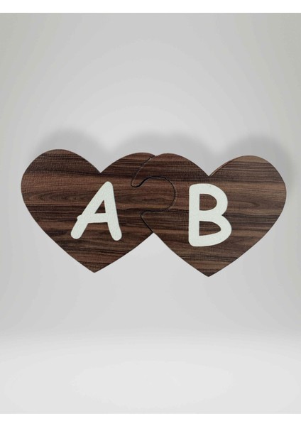 B Harfi (Sağ Parça) – Ahşap Puzzle Kalp Harf Magnet – Buzdolabı Süsü – Ikili Uyumlu (KOD:994) modelleri
