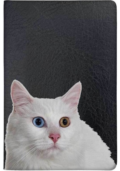 Van Kedisi Desenli Deri Pet Evcil Hayvan Kedi Köpek Pasaport Sağlık Karnesi Kabı Kılıfı